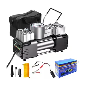 Heavy Duty 12V Dual-purpose Auto Type Double Cylinder Hand-held 12V Max150Psi Air Compressor For Car Motorcycle Tire