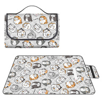 Tapis de pique-nique ultrasonique imperméable, style enveloppe, couverture de plage portable, sans sable, tapis de camping pour la famille en extérieur