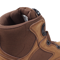 Bottes de travail montantes OEM direct usine, à laçage rotatif, embout et plaque anti-perforation en acier, semelle PU+PU, en cuir nubuck, pour l'exploitation minière