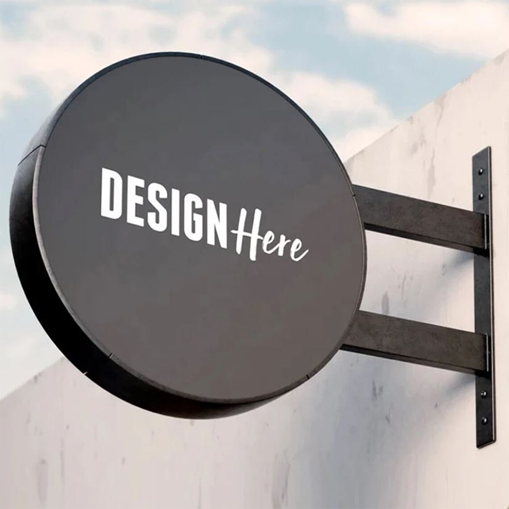 Double Sided Custom Round Exterior Circle Sign and Illuminated Round ...