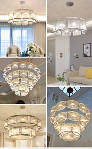 Contemporain E14 Postmoderne Anneau Gland Cristal Argent/or <span class=keywords><strong>Luminaire</strong></span> Lustre <span class=keywords><strong>Luminaire</strong></span> <span class=keywords><strong>Suspendu</strong></span> Pour Salle À Manger - Product Image 2