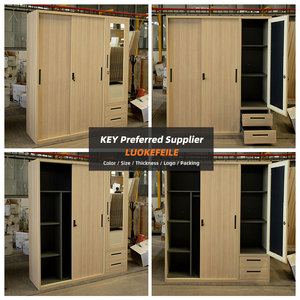 Armoire en acier imprimée sur mesure à <span class=keywords><strong>3</strong></span> <span class=keywords><strong>portes</strong></span> avec miroir, meuble de chambre moderne, placard métallique pour le rangement des vêtements - Product Image 2