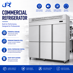 Refrigerador Comercial de 6 Puertas para Cocina - Refrigerador de Acero Inoxidable de Primera Calidad con Puerta Sólida, Bajo Nivel de Ruido y Diseño Fácil de Limpiar - Product Image 3