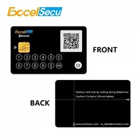 Carte intelligente Java avec écran E Ink, code QR, image, NFC, alimentée par Bluetooth, 13 boutons