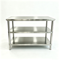 Table de travail en acier inoxydable robuste, support de préparation amovible, plan de travail commercial pour cuisines d'hôtels, restaurants, usines