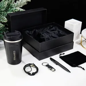 Wholesale Custom LOGO Father's Day Black Coffee Mug Pen Gift Box Business Gift Set
