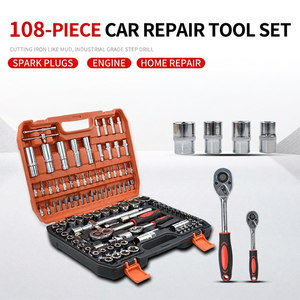 108-Piece Impact Socket Set 1/2 in Chromium Vanadium Steel Hand Operated Auto <b>Repair</b> Tool Kit with Case Dropshipping - Product Image 2