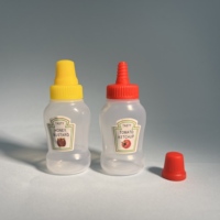 Bouteille en plastique PE souple transparente de 23 ml, pratique, avec bouchon à presser pour sauce, salade, barbecue, bento