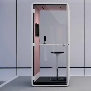 New Acoustic Soundproof Booth Movable Silence Office Phone Booth for Office and Home with Ventilation System