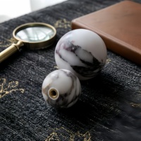 Poignée de porte en marbre SAIDKOCC Carrara Blanc Viola, bouton sphérique, luxe léger, style minimaliste français, pour armoire, tiroir, décoration intérieure