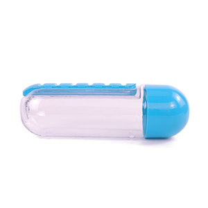Caja de pastillas para deportes, botella de agua con organizador de pastillas, color púrpura, transparente, 600ml, 20oz, 7 días - Product Image 4