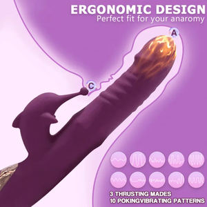 लचीला सिलिकॉन थ्रस्टिंग डिल्डो वाइब्रेटर योनि मास्टरबैटर्स क्लिटोरिस उत्तेजना महिला सेक्स टॉय के लिए खरगोश स्पॉट वाइब्रेटर - Product Image 3