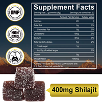 Aeglewell Marque distributeur 60 bonbons au Shilajit Gummy Complément alimentaire en fibres de l'Himalaya pur pour adultes