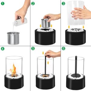 Bio-éthanol Table feu bol Pot intérieur extérieur Portable Table cheminée combustion propre Bio éthanol cheminée vente par correspondance Pack - Product Image 4