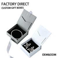 En stock, boîte cadeau magnétique écologique pour bijoux, boîte en papier rigide avec logo personnalisé pour collier, bague, boucles d'oreilles, emballage