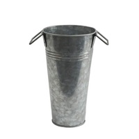 Ember Bunga Logam Galvanis Vintage, Vas Bunga Runcing Rustic, Produsen Pot Logam Grosir, Ember Pajangan Bunga