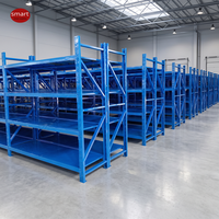 Étagère industrielle bleue à 4 niveaux, directement de l'usine, pour les centres d'expédition e-commerce