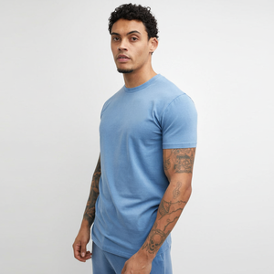 เสื้อยืดโลโก้แบบกำหนดเอง เสื้อยืดเนื้อหนา ราคาโรงงาน แห้งเร็ว เสื้อยืดผู้ชายสีพื้นสำหรับฤดูร้อน - Product Image 1