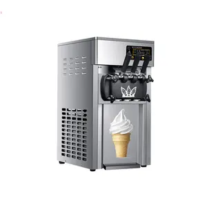 Máquina para hacer helados de mesa, nueva fabricación, comercial, máquina de helados de servicio suave de 3 sabores
