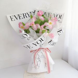 กระดาษห่อดอกไม้พลาสติกกันน้ำลาย Jane Eyre ขนาด 58*58 ซม. 20 ชิ้น/ถุง หลายสีให้เลือก ขายดี สำหรับร้านดอกไม้ - Product Image 5