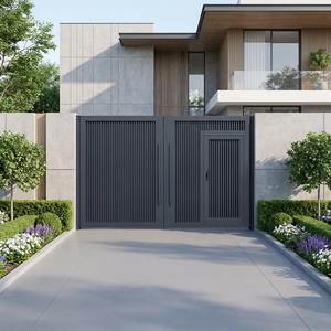Portes modernes en alliage d'aluminium sur mesure, portes de <span class=keywords><strong>jardin</strong></span> en aluminium durables pour villas extérieures, sûres et contrôlables électriquement - Product Image 1