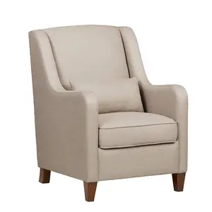 Geeksofa Relax Modern Fabric Upholstery High Back Dining Accent Barrel TuB Chair With Wooden Legs For Living Room