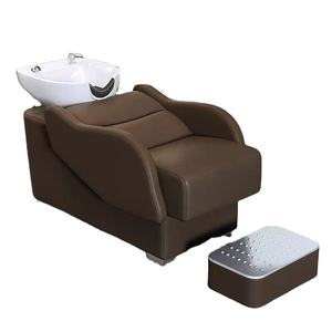 Chaise de lavage professionnelle pour salon de coiffure avec repose-pieds pour barbier et salon de beauté - Product Image 6