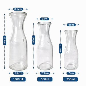 <span class=keywords><strong>Carafe</strong></span> à lait en verre transparent de 350 ml, 500 ml, 1000 ml avec logo personnalisé |   Bouteille à boisson épaisse et durable pour jus, <span class=keywords><strong>eau</strong></span>, lait - Product Image 6