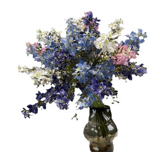 Plantes artificielles, ornement <span class=keywords><strong>de</strong></span> jardin, bouquet décoratif <span class=keywords><strong>de</strong></span> delphinium pour bureau, jardin, décoration artificielle, imitation <span class=keywords><strong>de</strong></span> fleurs artificielles - Product Image 5