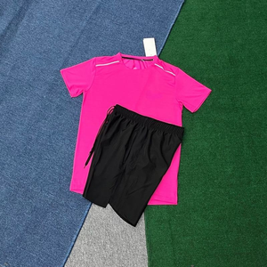 Ensemble de t-shirts de sport de nouvelle marque, à séchage rapide, respirant et anti-transpiration, ensemble de sport uni pour la course à pied et le fitness, <span class=keywords><strong>en</strong></span> stock. - Product Image 6