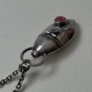 Custom Made Contemporary Design Opal Triangle <b>Locket</b> Pendant Necklace for <b>Memorial</b> Urn or Personal Jewelry for Punk Zircon - Product Image 2