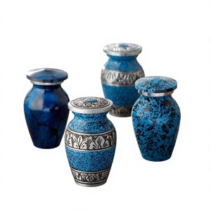 Aluminium Keepsake <b>Mini</b> Urns Set of 4 <b>Pcs</b> in a Velvet Box - Product Image 1
