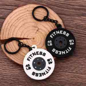 Hot Selling 2-Inch Gym Rack <b>Weight</b> <b>Plate</b> Keychain Rubber Loaded Vest Barbell for Lifting Concrete Barbell Concrete Loaded Vest - Product Image 2