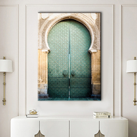 Impression sur toile de paysage de porte de style marocain, art mural avec encre écologique imperméable et résistante à l'humidité pour la décoration de la maison