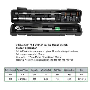15-Piece <strong>Set</strong> 1/4\" 2-24N.m Steel Hand Tool Kit Bicyclic <strong>Tube</strong> Torque <strong>Wrench</strong> for Garden Tool Repair Case Included OEM - Product Image 3