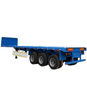 3 Axles 40FT Container Flatbed Carrier 60FT 3 Axle Gooseneck Flatbed Semi-Trailer cargo semi trailer for sale
