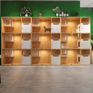 Offre Spéciale <span class=keywords><strong>Commercial</strong></span> grand luxe gris en bois massif chat maison meubles animalerie vétérinaire utilisation intérieure chat hôtel <span class=keywords><strong>Cage</strong></span> - Product Image 2