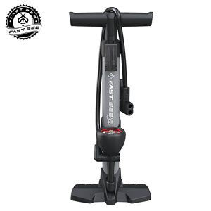 Pompe à vélo manuelle en acier FAST BEE 300 PSI avec manomètre externe, étanche et durable, compatible valves <span class=keywords><strong>Schrader</strong></span>/Presta/<span class=keywords><strong>Dunlop</strong></span> pour vélos de route/VTT/vélos de ville - Product Image 1