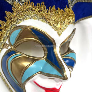 HLC Masques <span class=keywords><strong>de</strong></span> fête Joker vénitien Décoration murale Mascarade <span class=keywords><strong>Masque</strong></span> Mardi Gras <span class=keywords><strong>Bleu</strong></span> Or <span class=keywords><strong>Venise</strong></span> Carnaval <span class=keywords><strong>Masque</strong></span> complet Fabricant - Product Image 3
