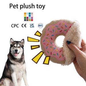 Jouet pour animaux de compagnie en peluche douce en forme de <span class=keywords><strong>citrouille</strong></span>, jouet interactif pour chien et chiot, jouet à mâcher câlin avec son couineur - Product Image 4