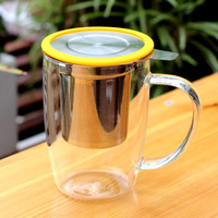 Botol Teh Cangkir Kopi Borosilikat Kaca dengan Infuser Teh