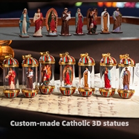 Pendentif Bouteille Miniature 3D OEM Sainte Thérèse de Lisieux, Collier Fleur Personnalisé en Acier Inoxydable 316L Doré pour la Première Communion Catholique