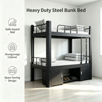 Lit double en acier sur mesure, taille adulte, cadre de lit métallique robuste, démontable (KD), OEM ODM, pour dortoir, dortoirs du personnel, appartement