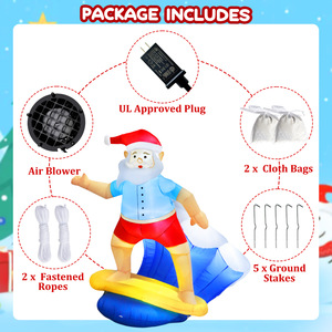 6ft Low Outdoor Christmas Año Nuevo Decoración Navidad Inflable Surf <span class=keywords><strong>Santa</strong></span> <span class=keywords><strong>Claus</strong></span> - Product Image 4