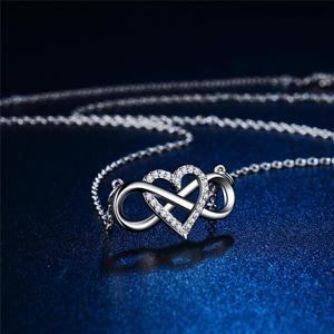 Collana con Ciondolo a Spirale Infinita, Raffinata Collana in Rame con Zirconi, Collana Personalizzata per Coppie - Product Image 4