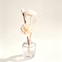 Diffuseur de parfum d'ambiance en bois de Sola naturel avec bâtonnets en rotin, accessoire décoratif pour aromathérapie en bouteille de verre
