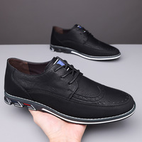 Zapatos Casuales de Hombre para Otoño, Invierno y Primavera, Talla Grande, con Cordones/Deslizables, Parte Superior de PU Transpirable, Suela de Goma Sólida, Cómodos para Vestir