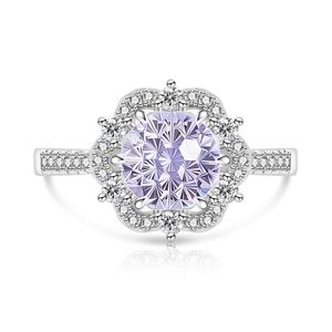 Anillos de bodas แหวนเพชรเพทายรูปดอกกุหลาบประกายวิบวับสำหรับงานเลี้ยงวันครบรอบแต่งงาน - Product Image 6