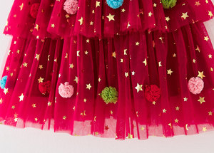 Vestito da bambina in tulle traspirante con maniche a volant, motivo stella <span class=keywords><strong>di</strong></span> Natale, festivo, con spalline sottili, tutù da principessa, per neonata 12 mesi - Product Image 6