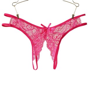 Culottes en dentelle transfrontalières européennes et américaines, sexy, à entrejambe ouvert, transparentes, taille basse, évidées, type string, source - Product Image 5